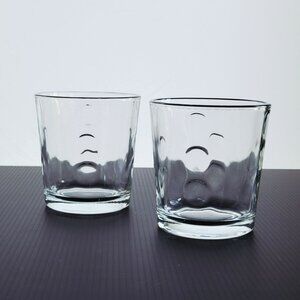 Vintage Libbey Glass Urban Clear Old Fashioned Glasses Set of 2 Textured Dots